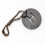 Hanging Metal Label 'Handmade' with Chain, 4cm (ΒΑ000402) Color Μαύρο Νίκελ / Black Nickel